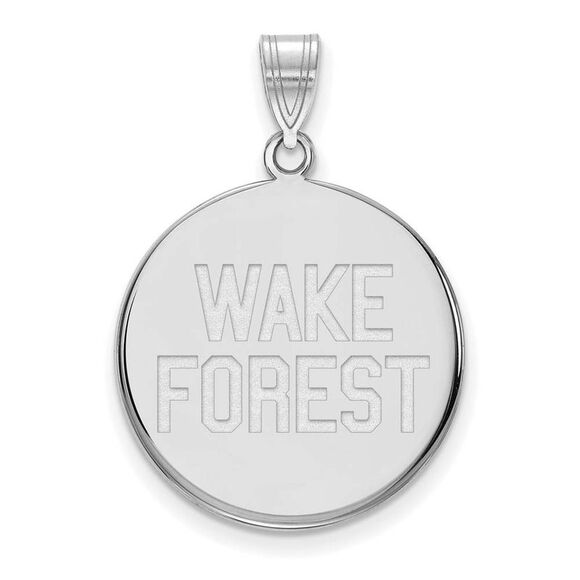 10k White Gold Wake Forest U. Large Logo Disc Pendant - Picture 1 of 3